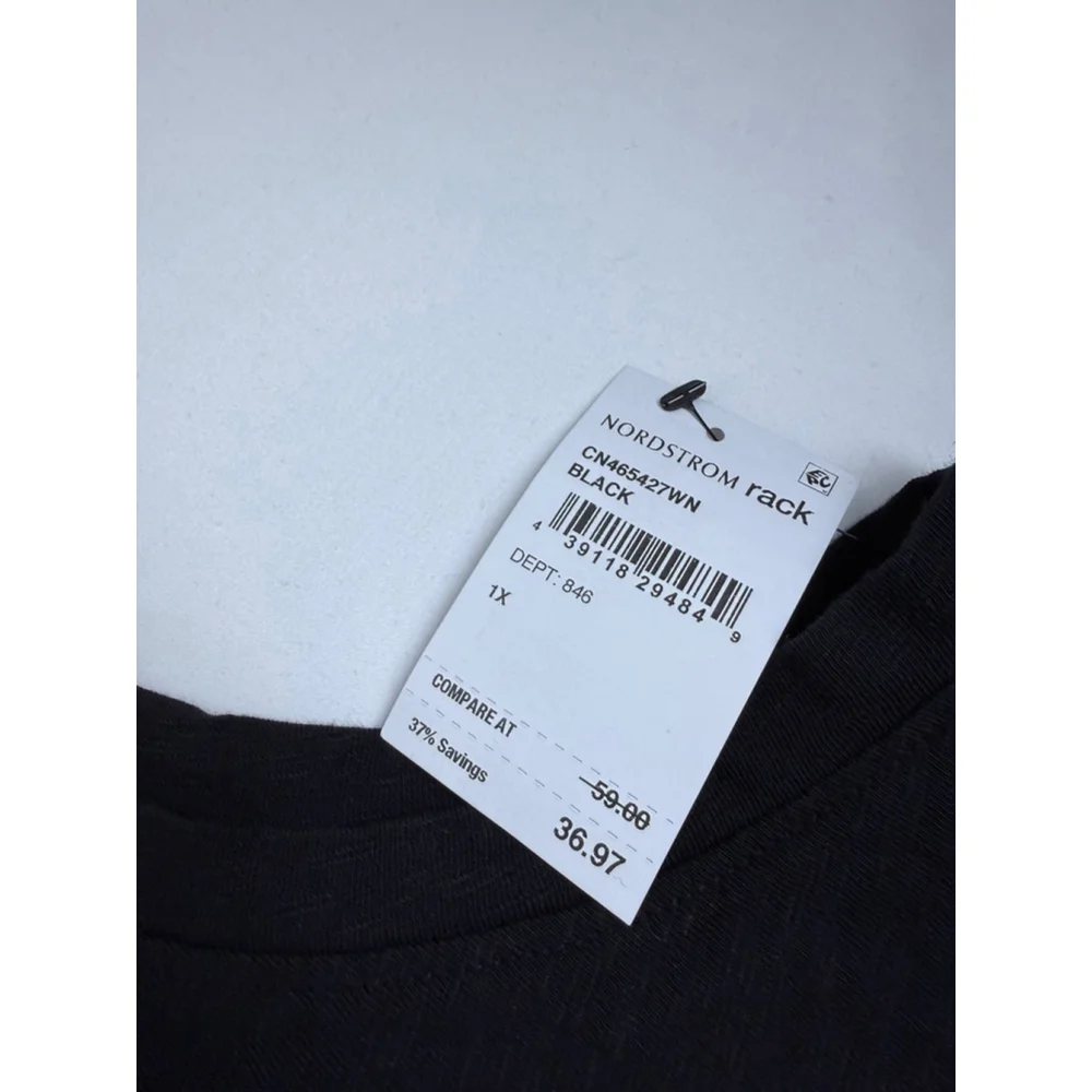 NWT Women's Caslon Black 1X Sleeveless Maxi Dress with Tie Waist & Pockets